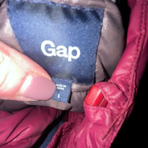 Gap hot pink puffer sleeveless coat large - Picture 7 of 9